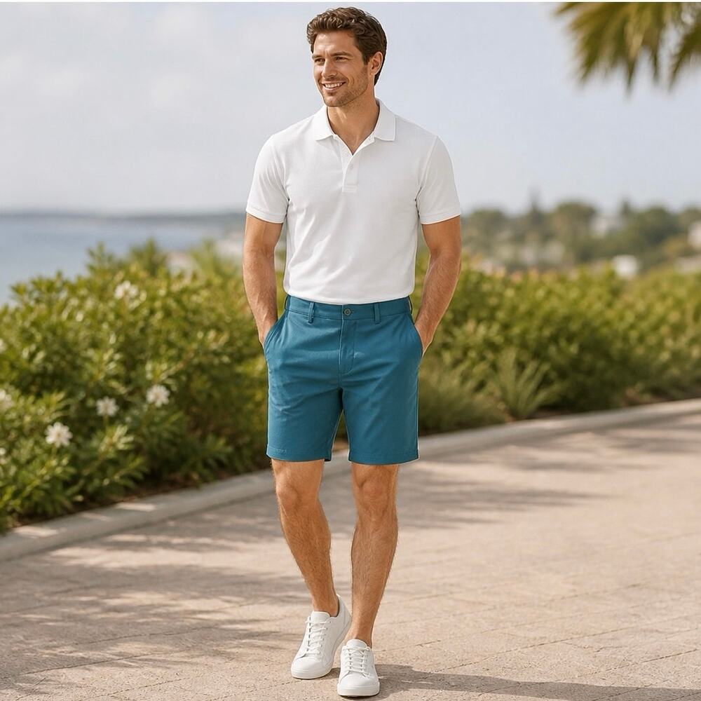 George Men’s Outdoor Shorts Hawaiian Blue 32 NWT